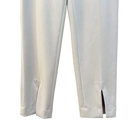 Calvin Klein High Waist Cigarette Pant Beige Cream Tapered Leg Women 10 - Picture 5 of 11